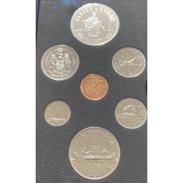 1975 Canadian Proof-Like Specimen Coin Set Silver Dollar 50% Silver 23.3 Grams