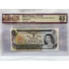 Image 1 : Graded Canadian 1973 $1 Choice UNC Prefix: AAX