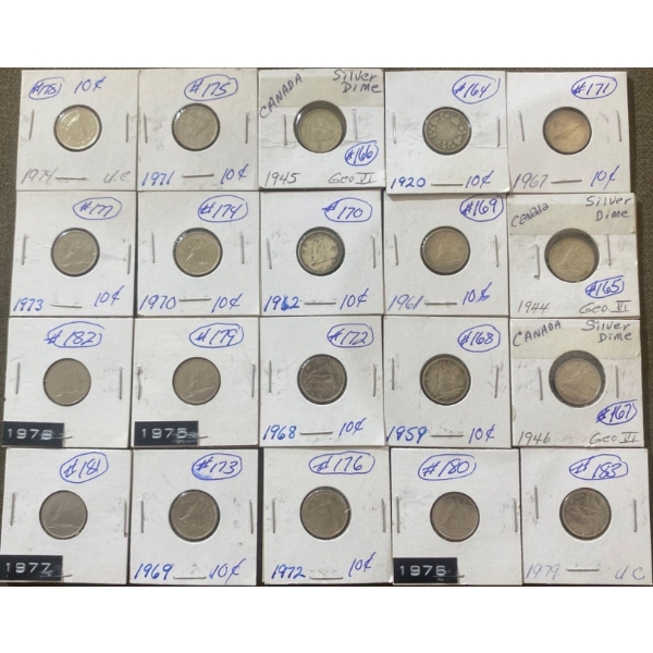 Collection of Canadian Dimes