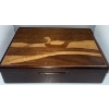 Image 1 : Men's Wooden Jewelry Box w/Assortment Of Collectible Pins & Button