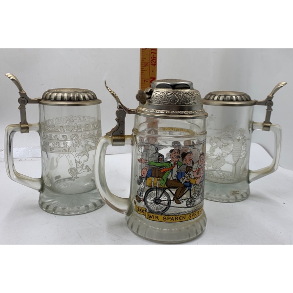 Set of 3 German Beer Steins
