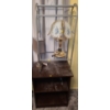 Image 1 : Metal Shelf 24 W, 16 D, 28 T, Utility Shelf 18 W, 11 D, 34 T and 2 Lamps: 18 T and 19 T w/ Flowers