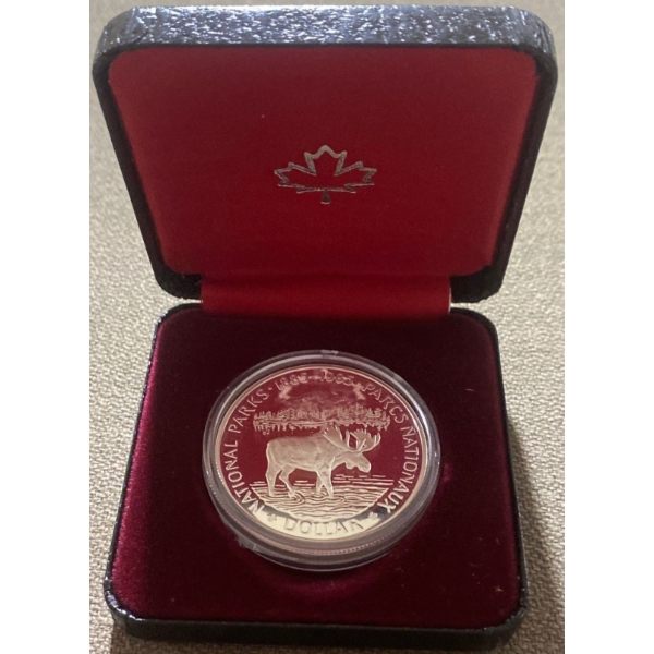 1985 Canadian National Parks Silver Dollar 50% Silver 23.3 Grams