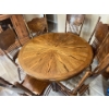 Image 1 : Beautiful dining room table with six chairs, all done in solid Oak in great shape Include leaf for e