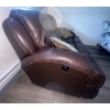 Image 5 : Two Seater Leon's Brown Leather Reclining Loveseat w/Cushions 67"w x 44"d x 37"tall