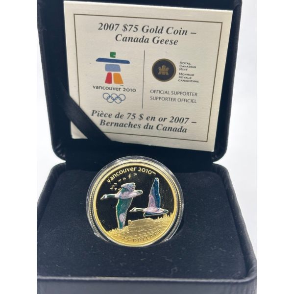 2007 $75 Vancouver 2010 Olympic Winter Games: Canada Geese - 14-kt. Gold Coin 12g