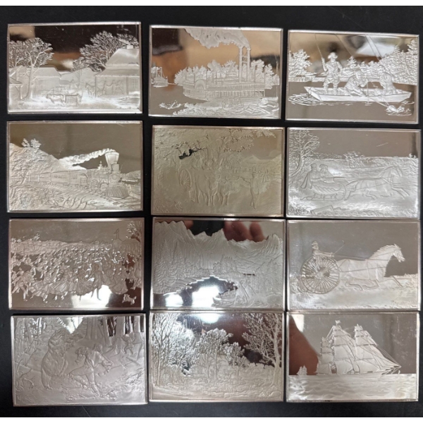 Currier & Ives Silver Ingot Collection 1038.5g 999 Silver 