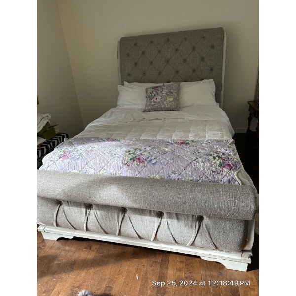 Ashley Signature Design Bed Frame w/ ProSense Memory Foam Mattress (Stained) & Reclining Spring