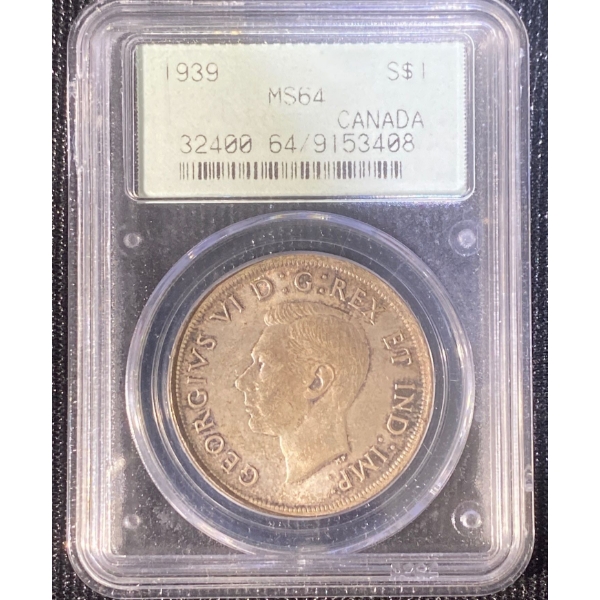 1939 Canadian Dollar 80% Silver 23.33 Grams 