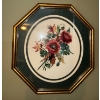 Image 2 : Octagonal Gold Frame Floral Needlepoint Art (x2) 12T