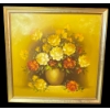 Image 1 : M. Anderson's Massive Oil on Board Floral Art 44x46 