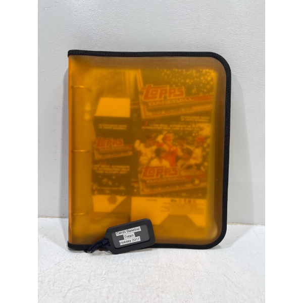 Binder of Topps Holiday 2017 Baseball Cards