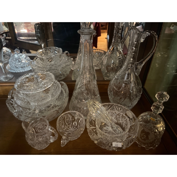 Pinwheel Crystal Wine Decanter Set & Serving Bowls