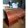Image 1 : Desktop Necessities - Rollback Wood Desk Organizer w/ Assorted Stationary & More 