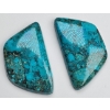 Image 1 : Chrysocolla Pair (56.2 ct total, 36×20.5×5.1 mm)