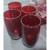 Image 3 : Red Glassware Inclu: Scalloped Edge Bowl 10" Diameter, Wine Glasses, Decanter, Glasses