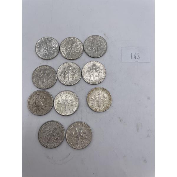 27.7g 90% Silver American Dimes 