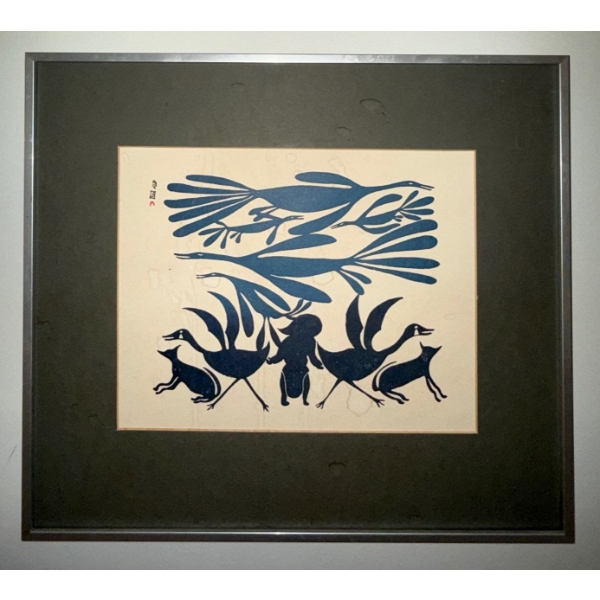 Kenojuak Ashevak's 'Sibbattuaq' Art Print - Inuit Dream 17x17 Some Fading & Discoloration 