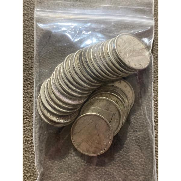 28 Canadian 10-Cent Pieces 80% Silver 2.33 Grams