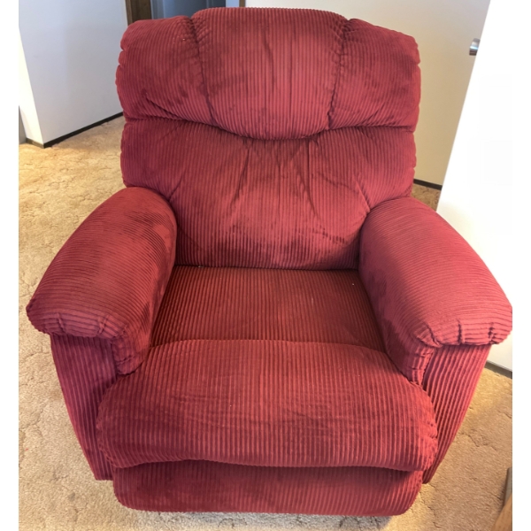 Plush Corduroy Lazyboy Recliner Chair 34x34x43 Like New Condition