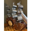 Image 4 : Awesome Vintage Wooden/Metal Sea Ship Clock & Light, Works - 19W 