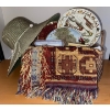 Image 1 : Basket & Handmade Throw Blanket W/Hat and Different Styles Of Coffee Cups