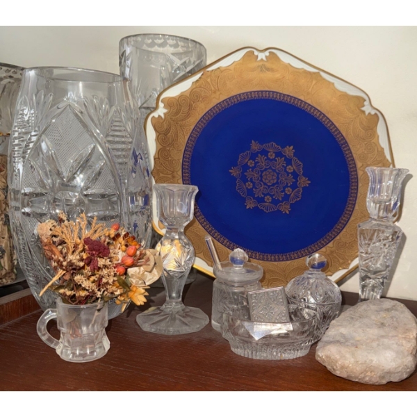 Bavarian Porcelain Decorative Plate w/ Crystal Collection 