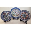 Image 1 : Hand Painted Turkish Iznik Art Pottery Plates - Traditional Design 16"diameter