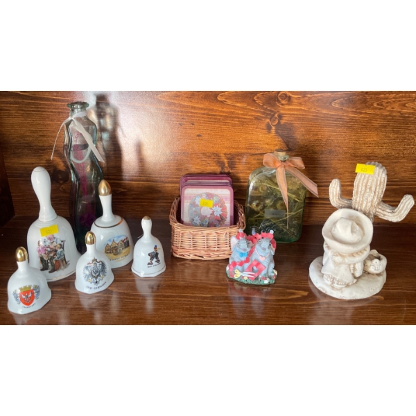 Household Collectibles  Coasters, Bells, Cactus Statue & More