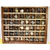 Image 1 : Vintage Educational Mineral Specimen Collection Housed In A Compartment Tray For Study And Display
