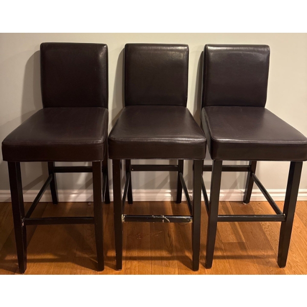 Vegan Leather Bar Stool Trio -36T