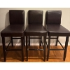 Image 1 : Vegan Leather Bar Stool Trio -36T