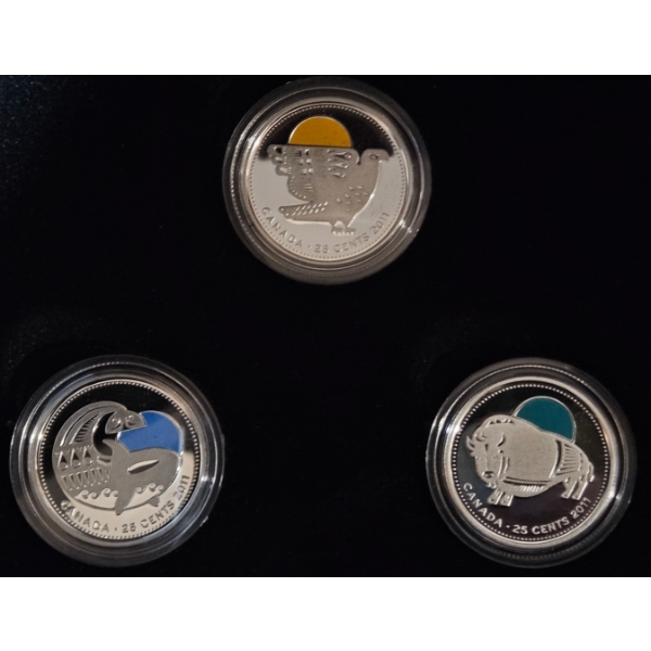 2011 25¢ Our Legendary Nature - 92.5% Sterling Silver 3-Coin Set