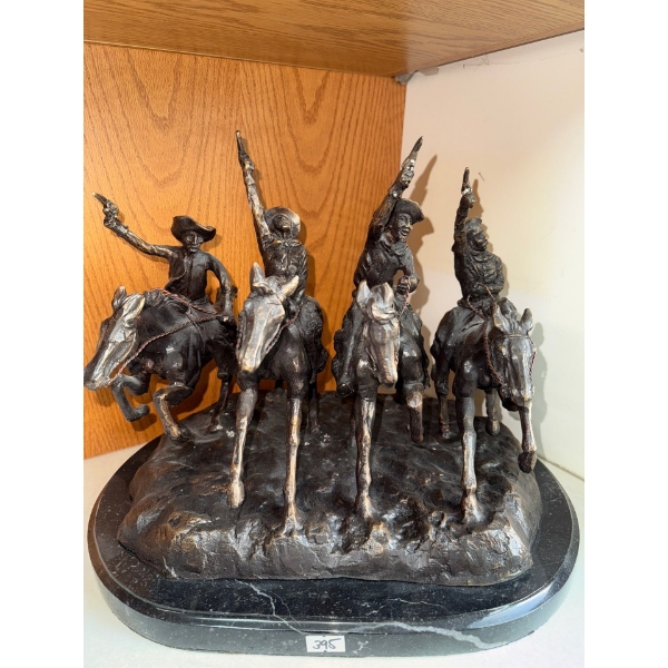 Remington "Coming Through The Rye"Bronze Statue On Marble Base 12W x 11T