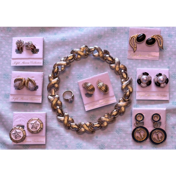 Fifth Avenue Collection Jewelry Set with Necklace, Earrings, and Ring