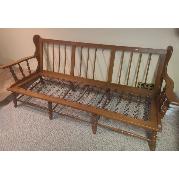 Antique Oak Sofa Frame 70 W, 24 D, 31 T, Cushion Not Included