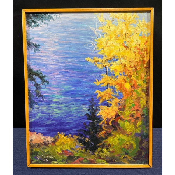 John Rocheleau "Blue Lake" Original Oil 16Wx20H