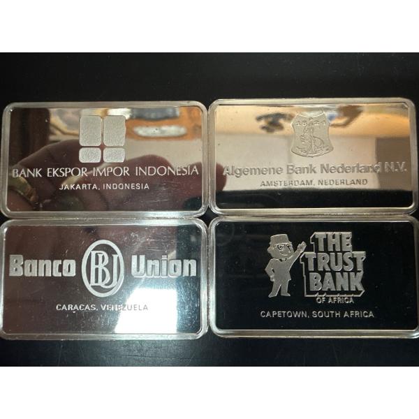 1000 Grain Bank Bars x 4  = 262.5g Banca Union - The Trust Bank - Algemene Bank Nederland - Bank Eks