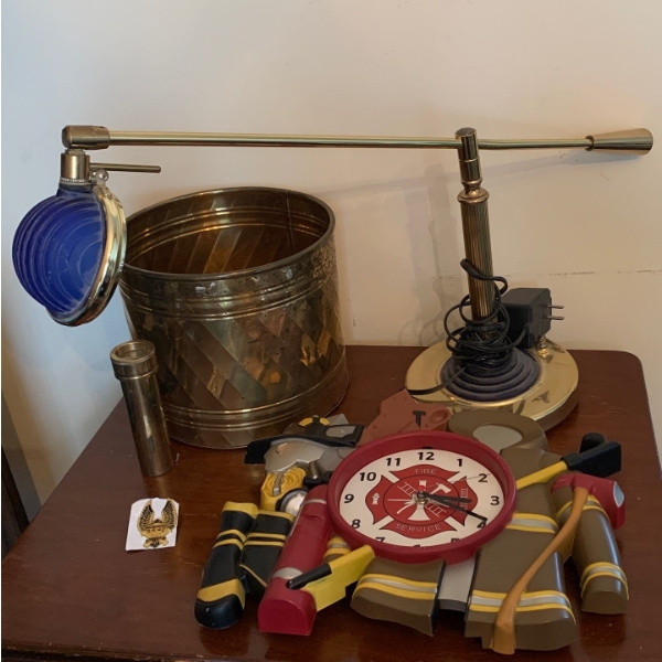Fireman Service Wall Clock STX 15W w/ Brass Collection - Desk Lamp Kaleidoscope  & More 