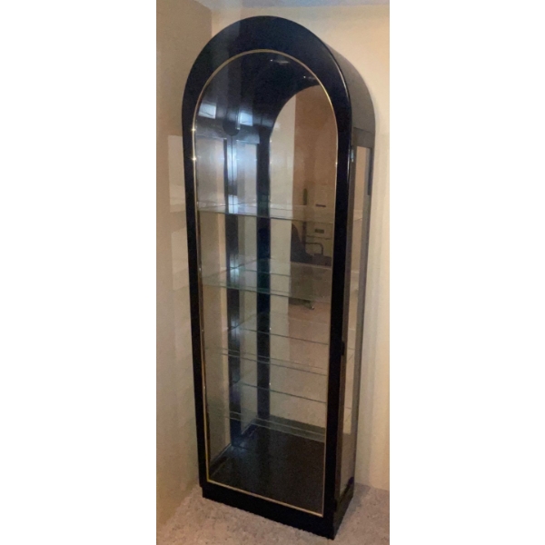 Stunning Display Cabinet w/Glass Sides & Door- Arched Cabinet  25x13x75"t