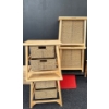Image 1 : Wooden Laundry Hampers + Organizers - Set of 4, Hamper is  20W, 20T