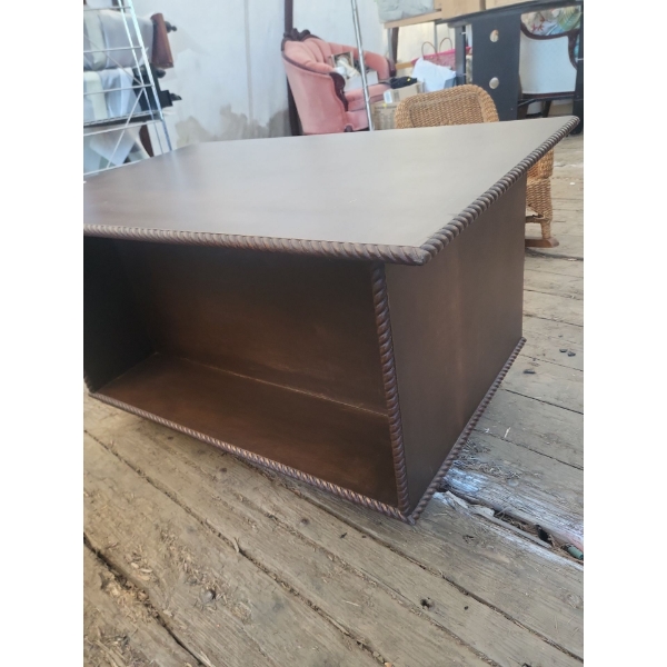 Dark Wooden Coffee Table (21.5" x 38" x 24.5" Inches)