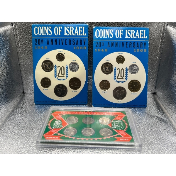 1968 Coins of Israel 20th Anniversary and American Frontier Nickel Set