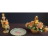 Image 1 : Bavarian Porcelain Plate, Flower Basket, and Lady Figurine Group