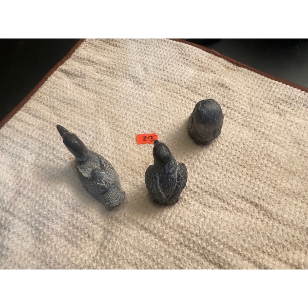 Wolf Original Soapstone Carvings Duck, Owl, Eagle