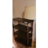 Image 1 : Four Tier Wooden Shelf with Turned Supports and Floor Lamp