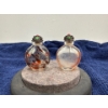 Pair of Clear Glass Snuff Bottles with Spoons 2.5H