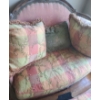 Image 2 : Vintage Oversize Chair 48 W, 20 D, 39 T and Footstool 46 W, 22 D, 17 T  