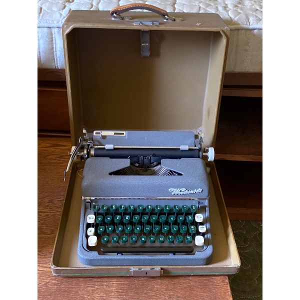 Vintage Wood Words Typewriter