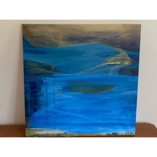 Lauri Ansell Blue Lake Oil On Board  24 x 24